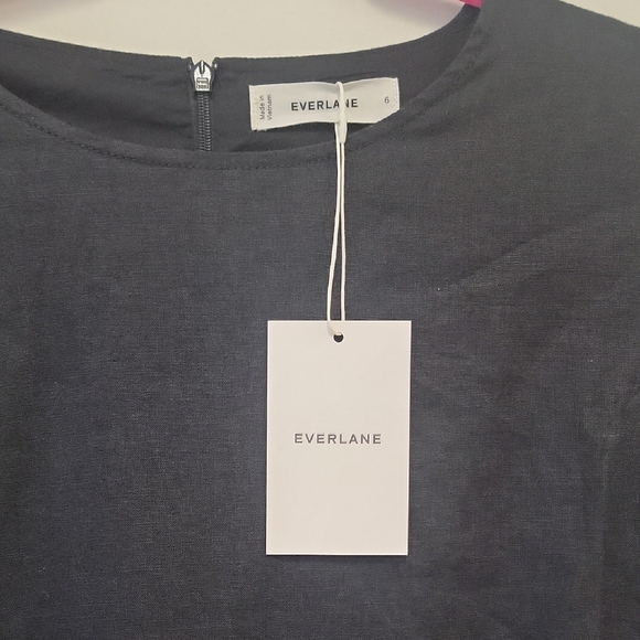 Everlane European Linen Midi Puff Sleeve Dress - Picture 2 of 16